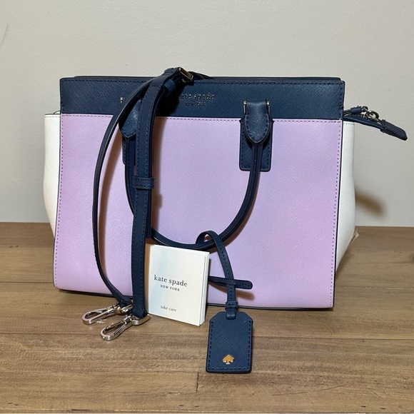 Kate Spade medium size tri colour hand bag with removable crossbody strap nwot - Picture 6 of 7